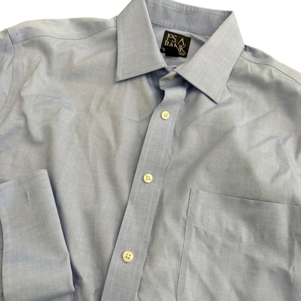 Jos. A. Bank Travelers Collection Slim Fit Dress Shirt 16-34 Light Blue Cotton